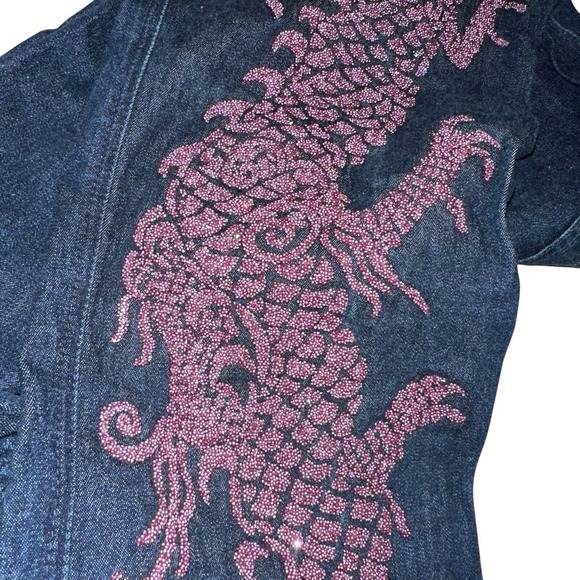 Allen Schwartz Jeans Rare Beaded Dragon Design - Picture 5 of 8